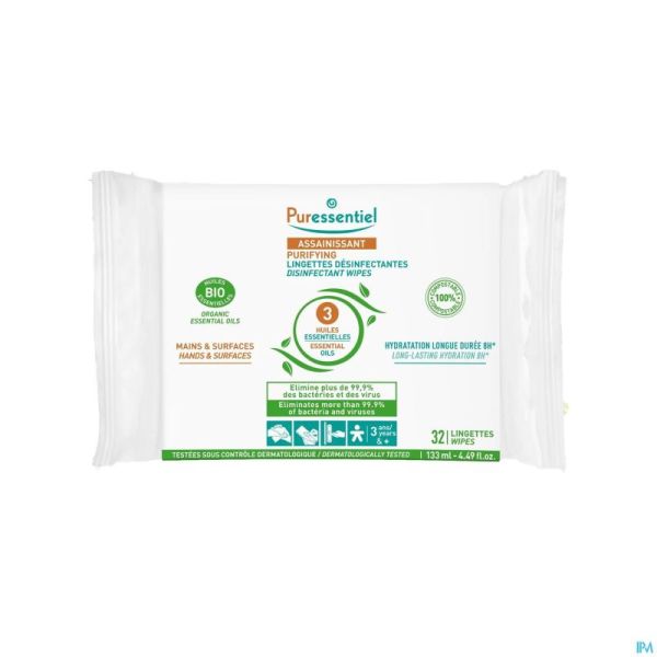 Puressentiel Assanissant Lingettes Desinfectant.32