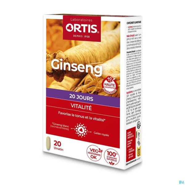 Ortis Vitalite Ginseng 20 Comp 20