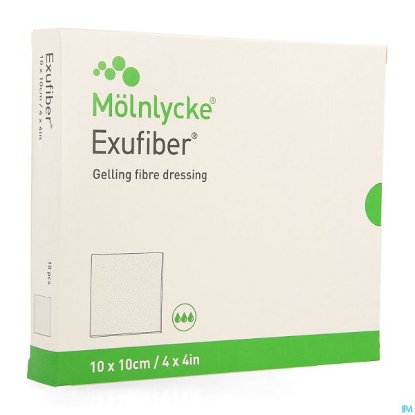 Exufiber Gelling Fibre Dressing Ster 10 X 10cm 10