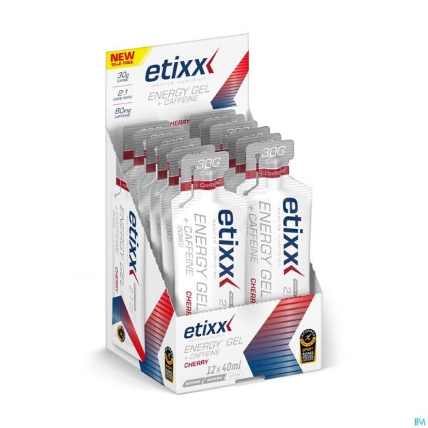 Etixx Energy Gel Caffeine Cherry 12x40ml