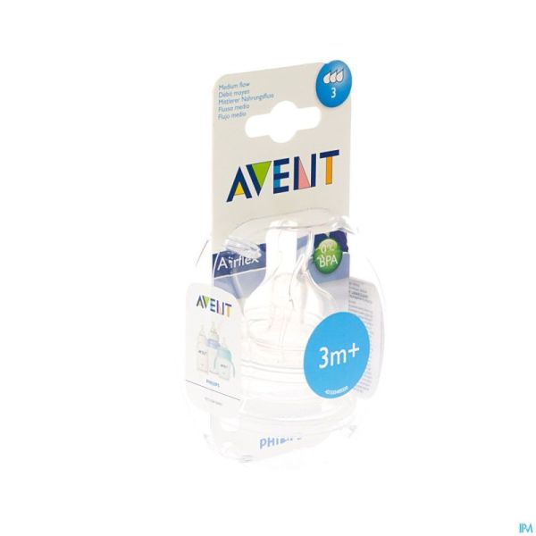 Philips Avent Tetine Medium 3trous 2 SCF633/27