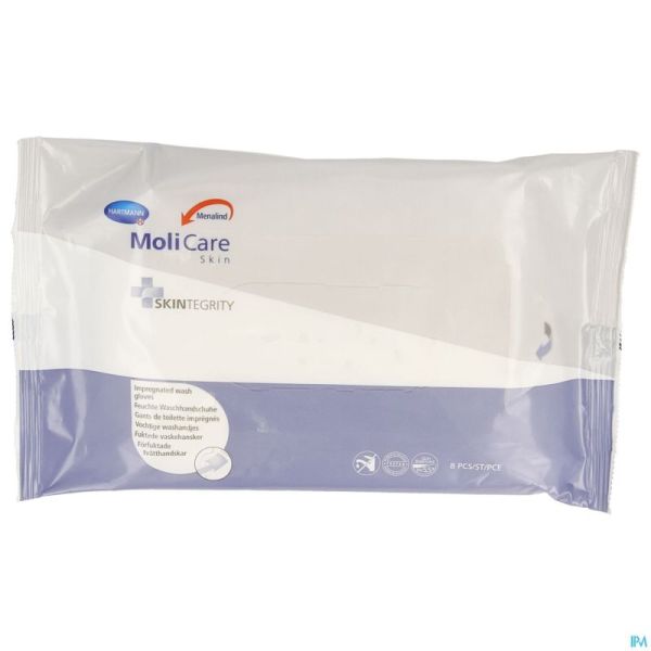 Molicare Skin Gants Toilette 8 P/s