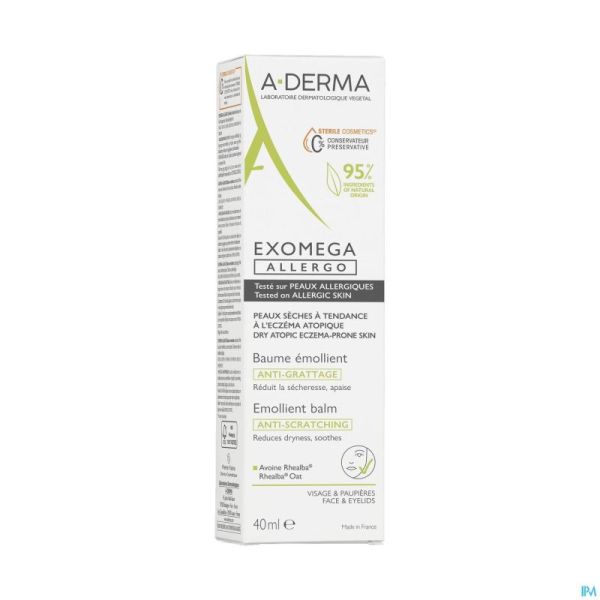 Aderma Exomega Allergo Baume Emollient 40ml