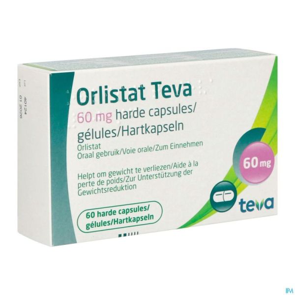 Orlistat Teva Caps Dure 60 X 60mg