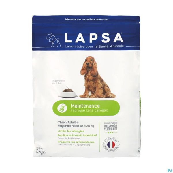 Lapsa Maintenance Chien Ad.moyen.race S/cereal.3kg
