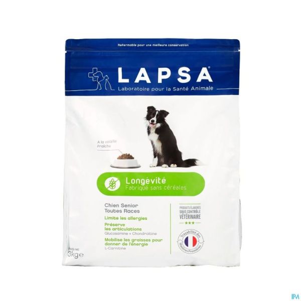 Lapsa Maintenance Chien Senior Longev.s/cereal.3kg