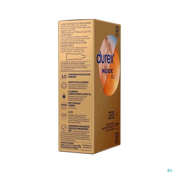 Durex Nude Xl Preservatifs 10