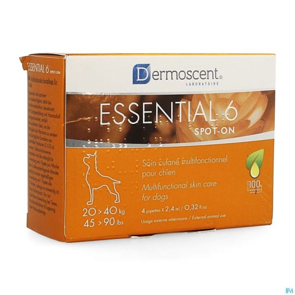Essential 6 Spot-on Chien 20-40kg Pipet 4x2,4ml