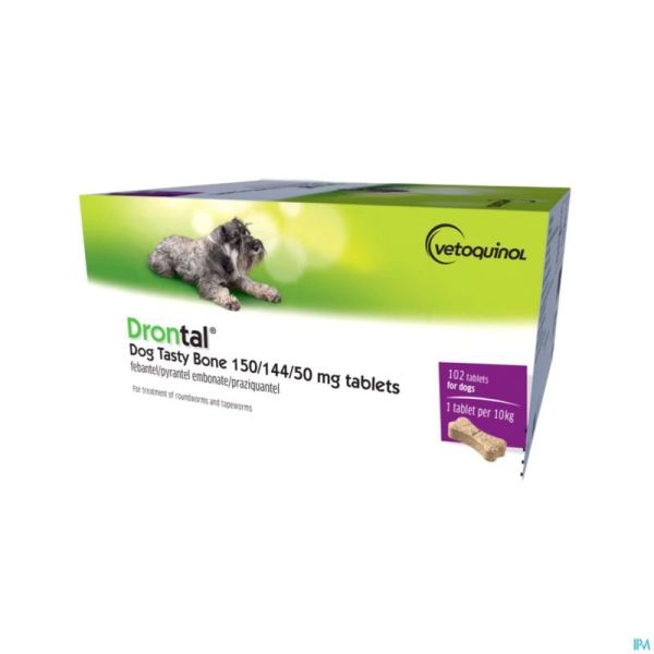 Drontal Tasty Bone 150/144/5mg 10kg Dog Comp 17x6
