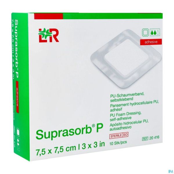 Suprasorb P Mousse Pu Adh Wcl 7,5x 7,5cm 10 20416
