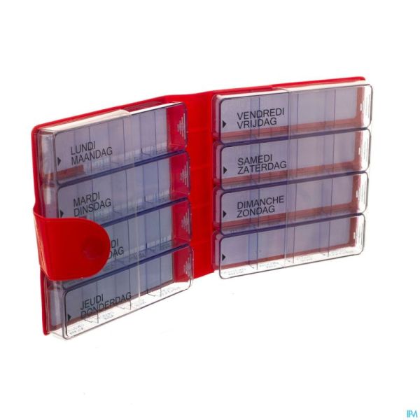 Medidose Pilulier Grand Modele Rouge 1 Semaine