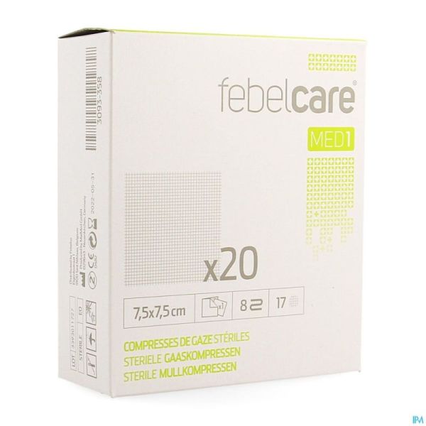 Febelcare Med1 Compresse Gaze Ster. 7,5x7,5cm 20x1