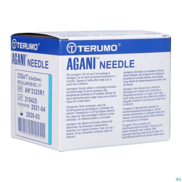 Terumo Aiguille Agani 23g 1 Rb Bleu 100