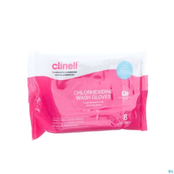 Clinell Gant Toilette 2% Chlorhexydine 8