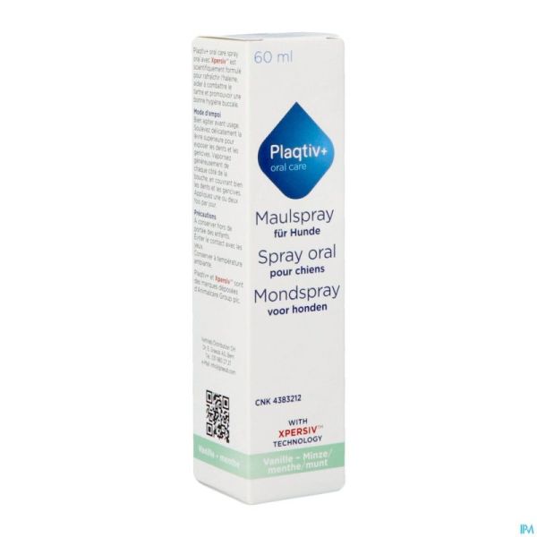 Plaqtiv+ Oral Care Spray Vanilla 60ml