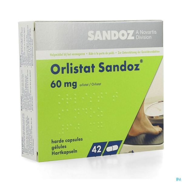Orlistat Sandoz Caps Dure 42 X 60mg