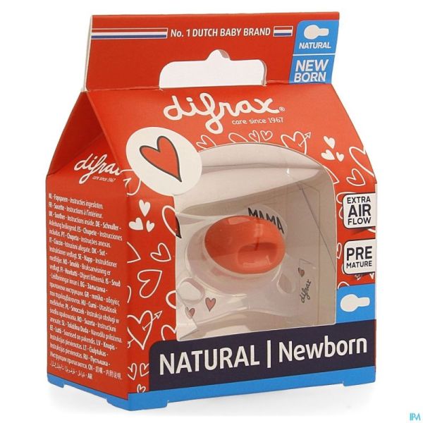 Difrax Sucette Natural Newborn I Love