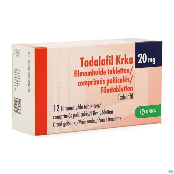 Tadalafil Krka Comp Pell 12 X 20mg