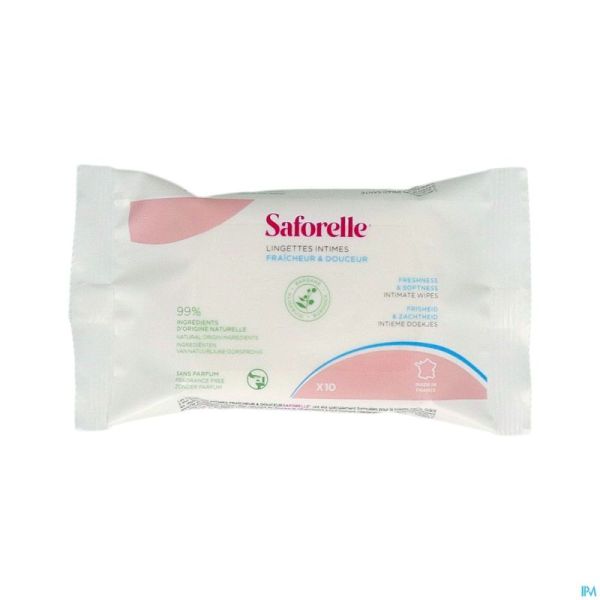 Saforelle Lingettes Flushable Pocket 10