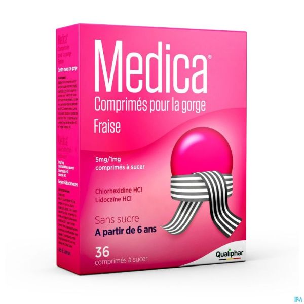 Medica Comprimes Gorge Fraise Comp A Sucer 36