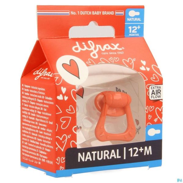 Difrax Sucette Natural 12m+ I Love