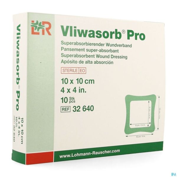 Vliwasorb Pro Pansement 10x10cm 10 32640