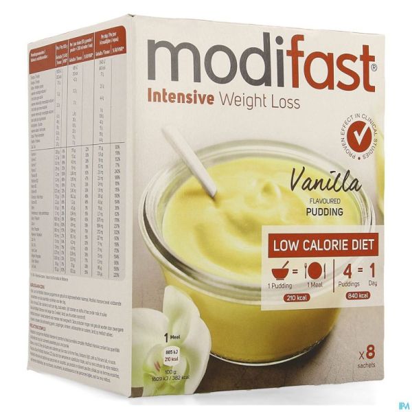 Modifast Intensive Vanilla Flavoured Pudding 8x55g