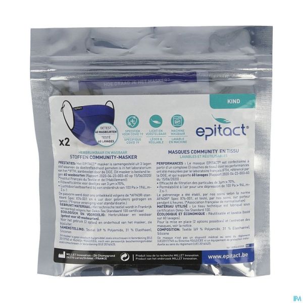 Masque Community Tissu Lavab. Reutilisab. Enfant 2