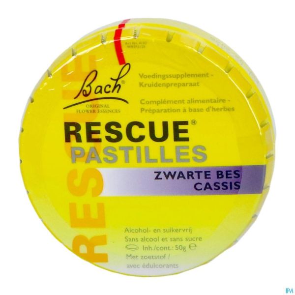 Bach Rescue Pastilles Cassis S/sucre 50g