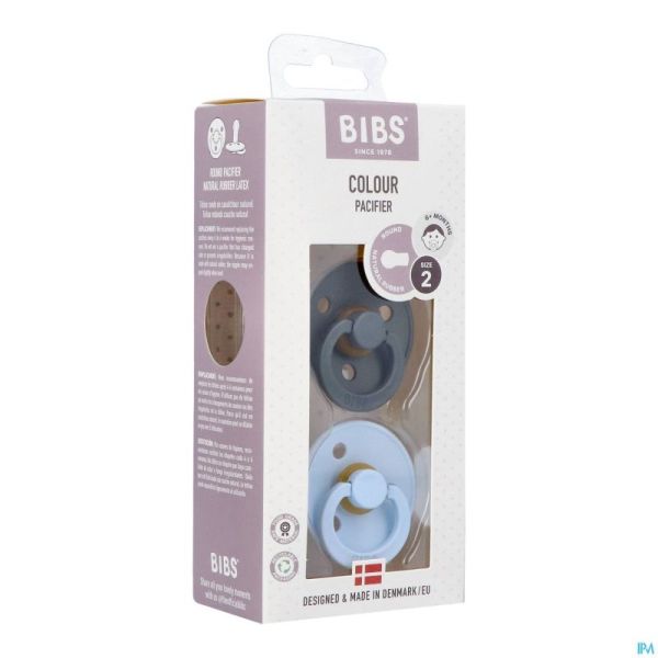 Bibs 2 Sucette Duo Iron Baby Blue