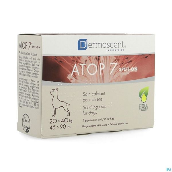 Dermoscent Atop 7 Spot On Chien 20-40kg 4x2,4ml