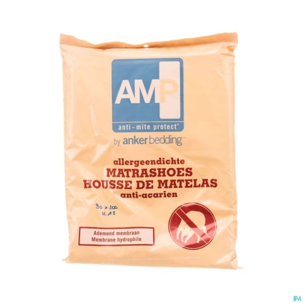 Amp Housse Anti Acarien 90x200x18cm