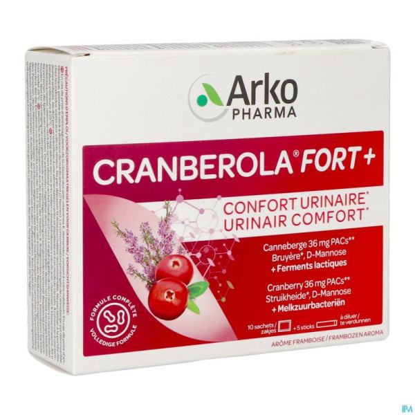 Cranberola Fort Plus Sach 10 + Stick 5 Promo -€5