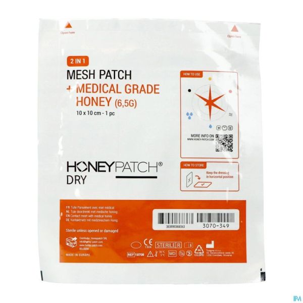 Honeypatch Dry Miel Cicatr.7g+tulle Ster.10x10cm 1