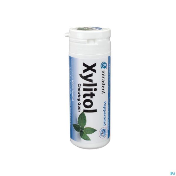 Miradent chewing gum xylitol menthe poivr.s/sucr30
