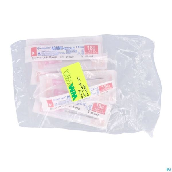 Terumo Aiguille Agani 18g 1 1/2 Rb Rose 10