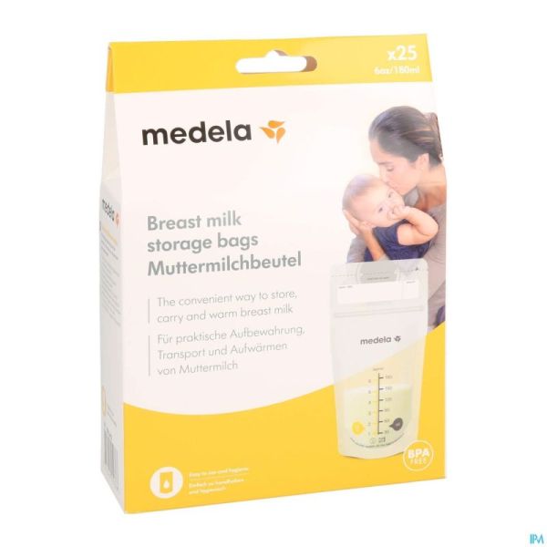 Medela Sacs Recueil Lait Maternel 180ml 25