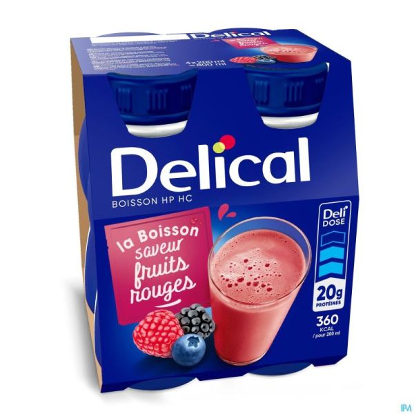 Delical Boisson Lactée Hp-hc Fruits Rouges 4x200ml