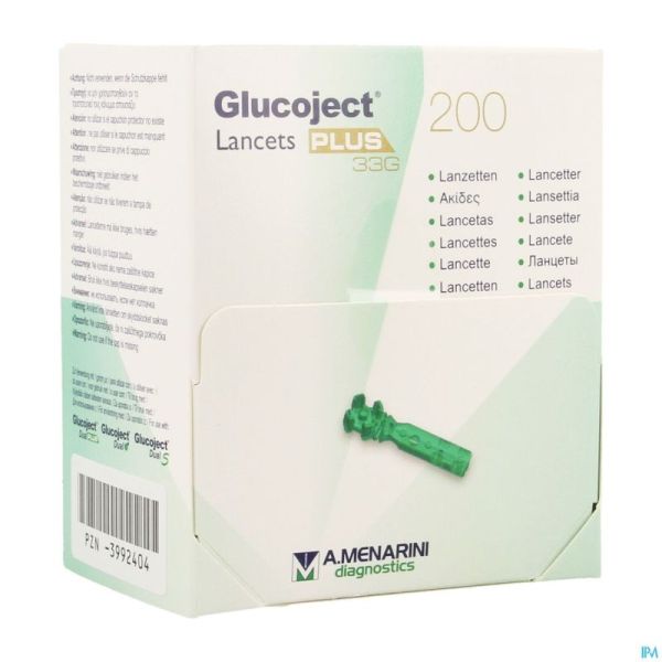 Glucoject Lancets Plus 33g 200 44123