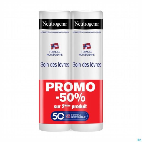 Neutrogena F/n Stick Levres Duo 2x4,8g 2e -50%