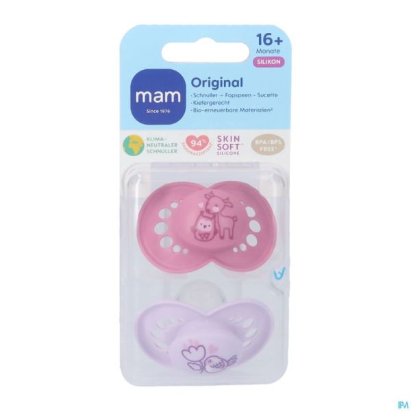 Mam Sucette Original Pure Silicone 16m+ Fille