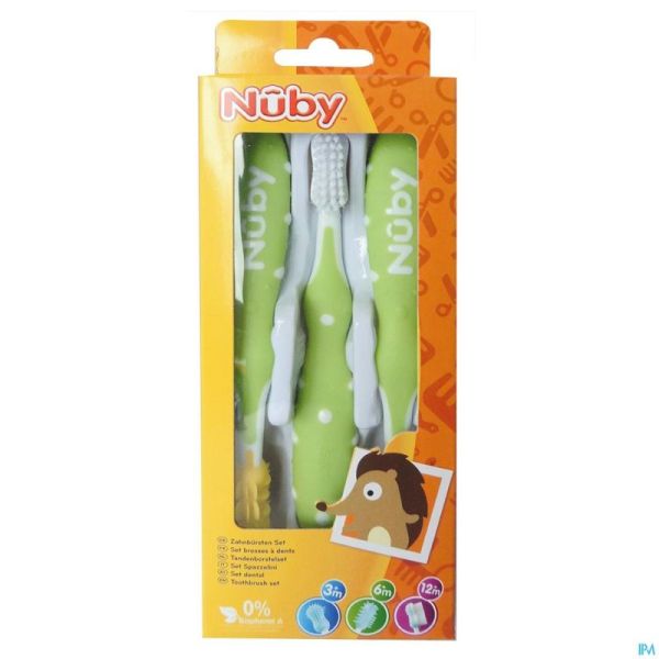 Nûby Set de brosses à dents 3 pièces – 3m+ 