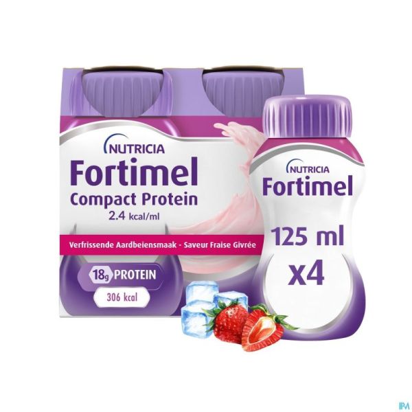 Fortimel Compact Protein Fraise Givree 4x125ml