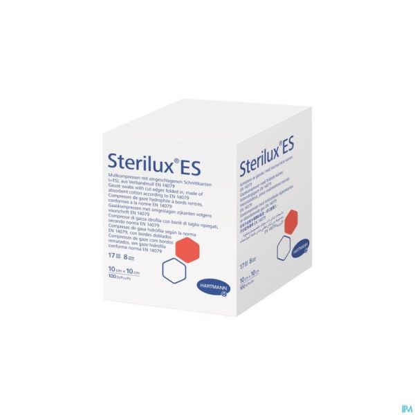 Sterilux Es 10x10cm 12pl.nst. 100 P/s