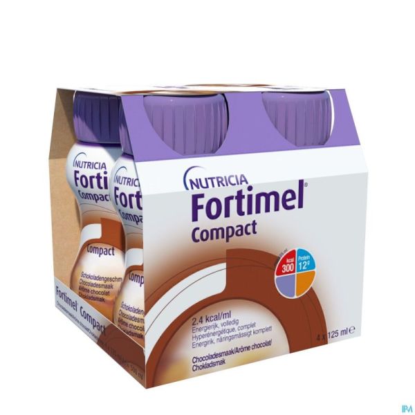 Fortimel Compact Chocolat Bouteilles 4x125 ml