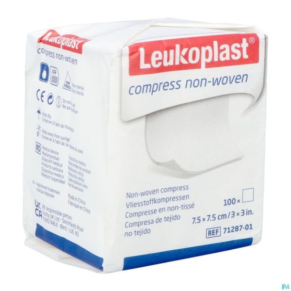 Leukoplast Compress N/woven N/st. 7,5cmx7,5cm 100