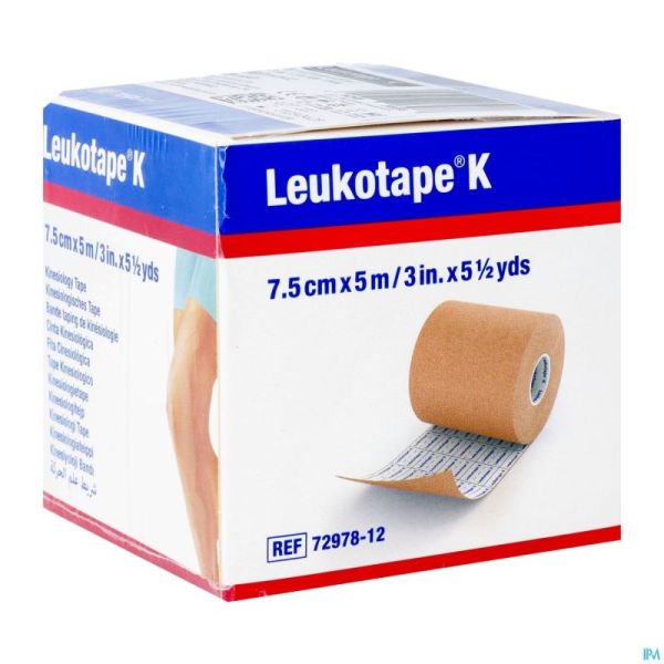 Leukotape K Bande Adh Elast Chair 7,5cmx5m 1