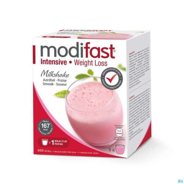 Modifast Intensive Milkshake Fraise Sach 9