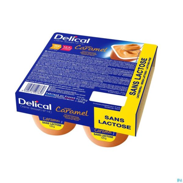 Delical Creme Dessert Hp-hc S/lact.caramel 4x125g