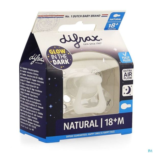 Difrax Sucette Natural 18m+ Nuit